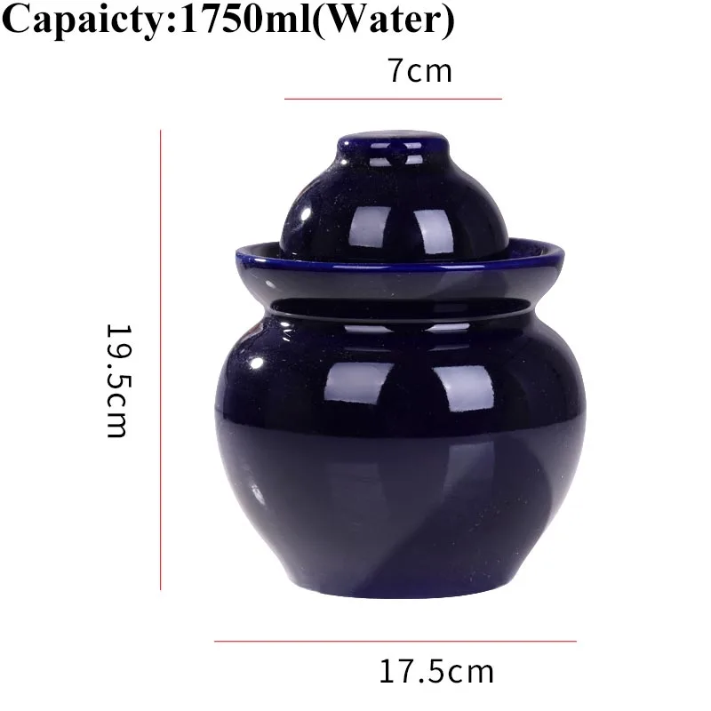 B(1750ml) Китайская керамическая банка для маринованный овощ, утолщенная керамика, маленькие банки для солений, ночные пятна, маринованный овощ, Капустная бутылка, пищевой герметичный контейнер - Цвет: B(1750ml)
