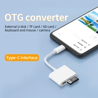 usb type c card reader to sd tf usb connection smart memory micro sdtf card reader otg adapter data transfer for macbook pro