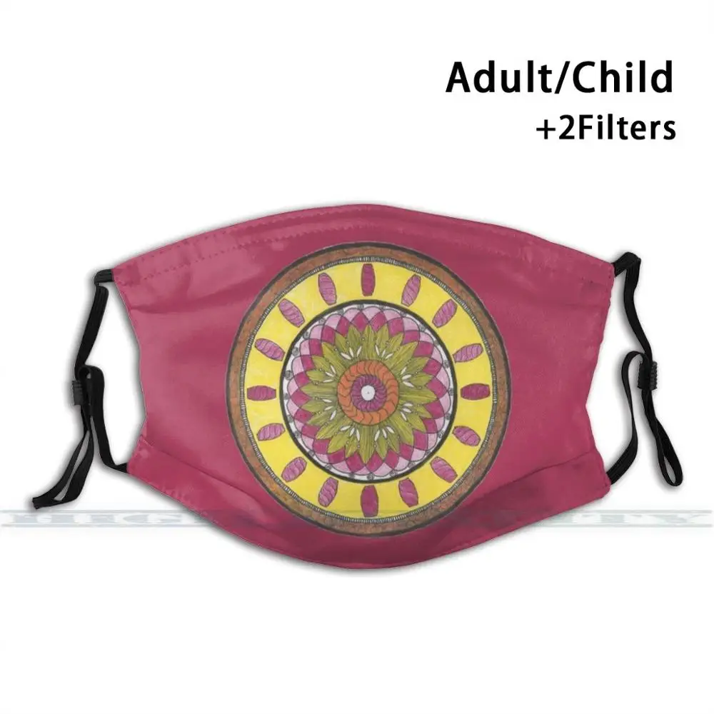 

Желтая Цветочная фиолетовая ваза Мандала индивидуальный дизайн для взрослых детей Пылезащитный фильтр Diy Милая смываемая маска с принтом Lianna