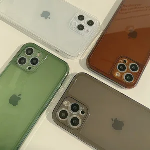 retro colorful brown green black trasparent phone case for iphone 13 12 11 pro max xr x xs max 8 7plus se clear soft tpu cover free global shipping