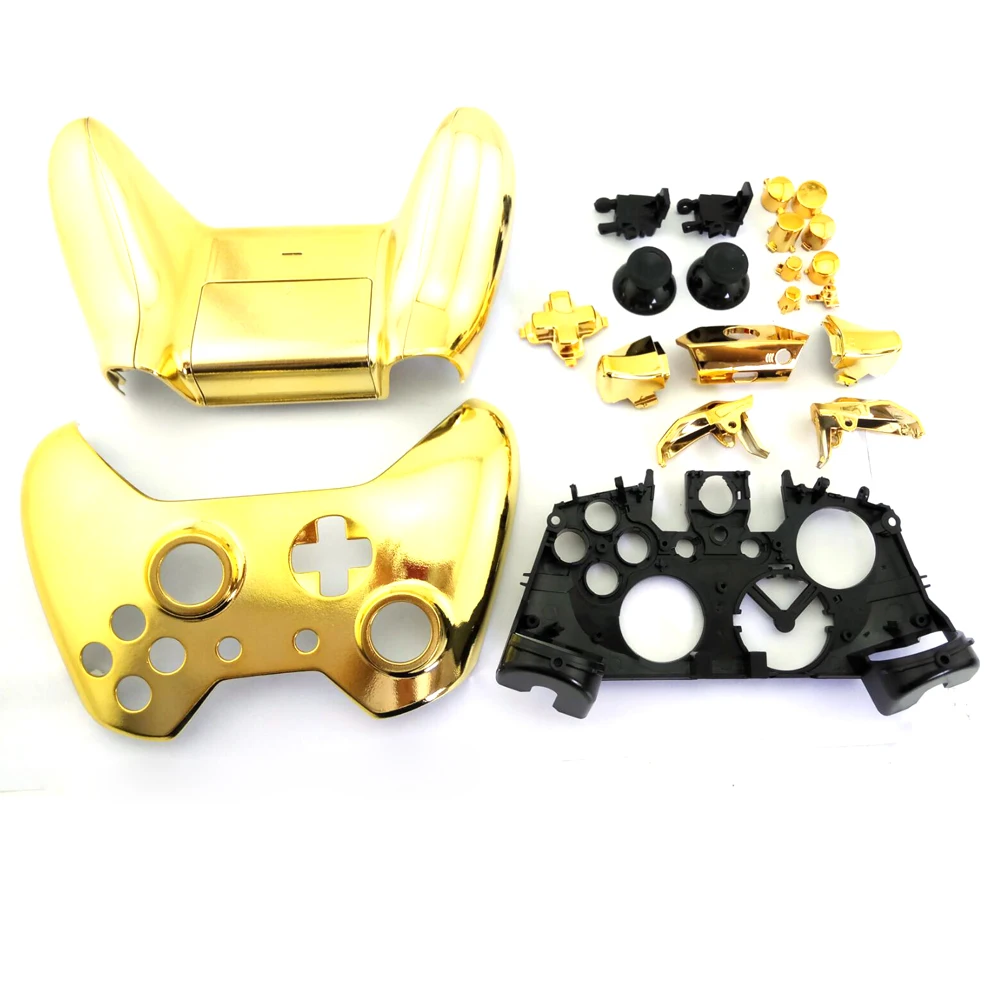 5 комплектов Золотой хром полный корпус беспроводной игровой контроллер чехол с