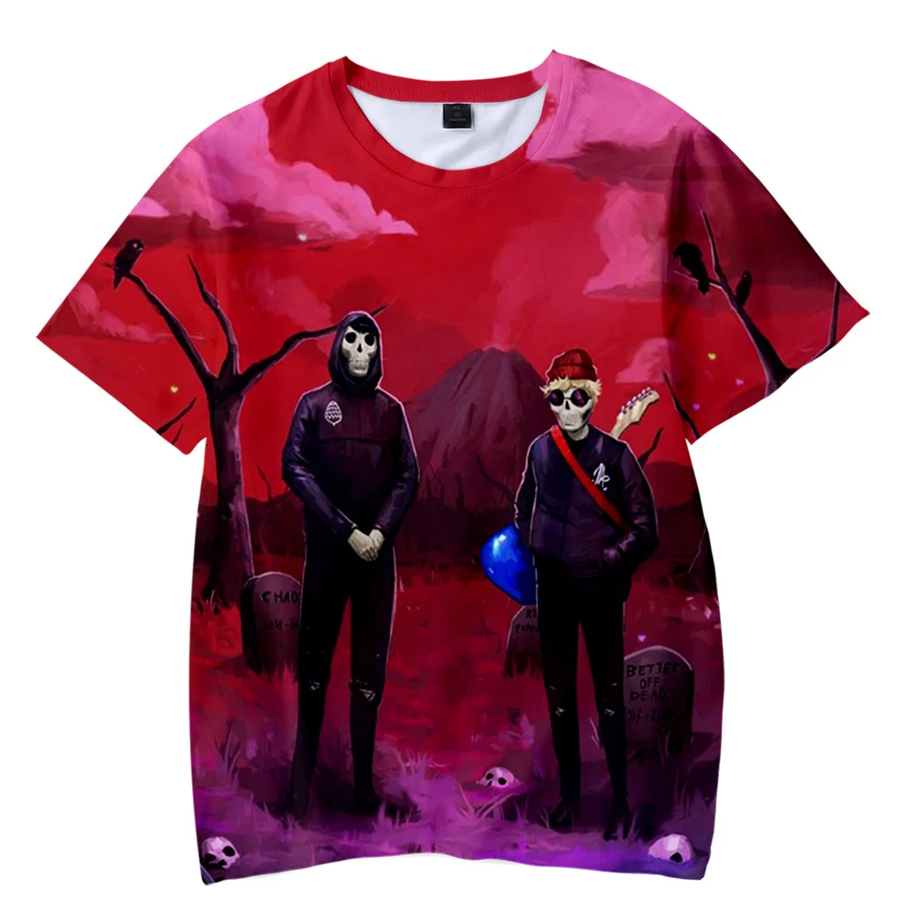 Футболка оверсайз с круглым вырезом коротким рукавом и 3D-принтом | Мужская одежда
