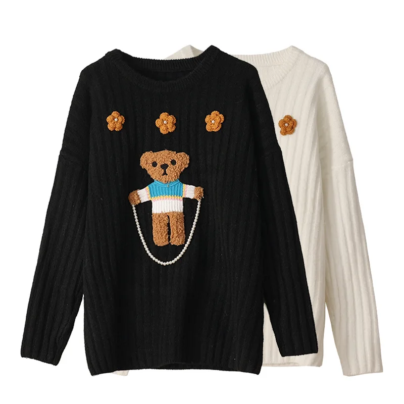 Женский жаккардовый свитер в японском стиле вязаные пуловеры девушки-Мори