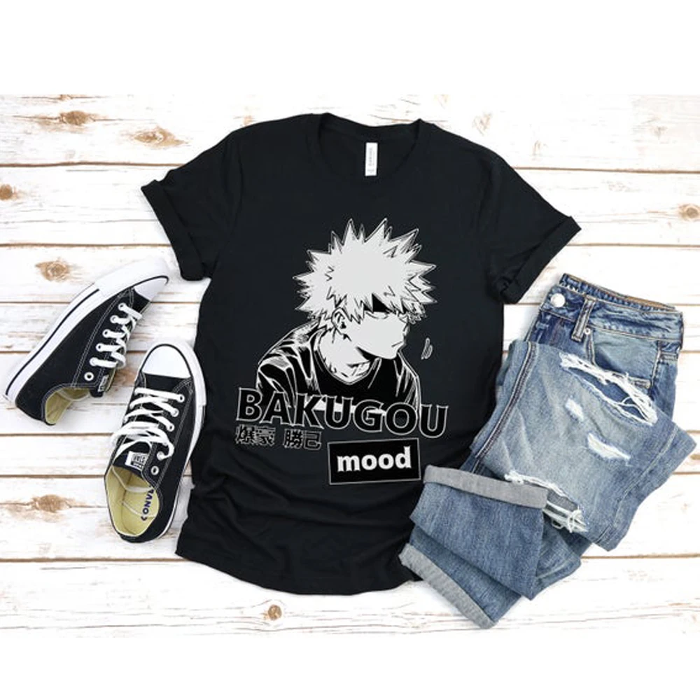 

2021 моя геройская Академия Аниме Манга футболка новая Funimation Bakugou Katsuki мультфильм хорошая свободная футболка мужская футболка