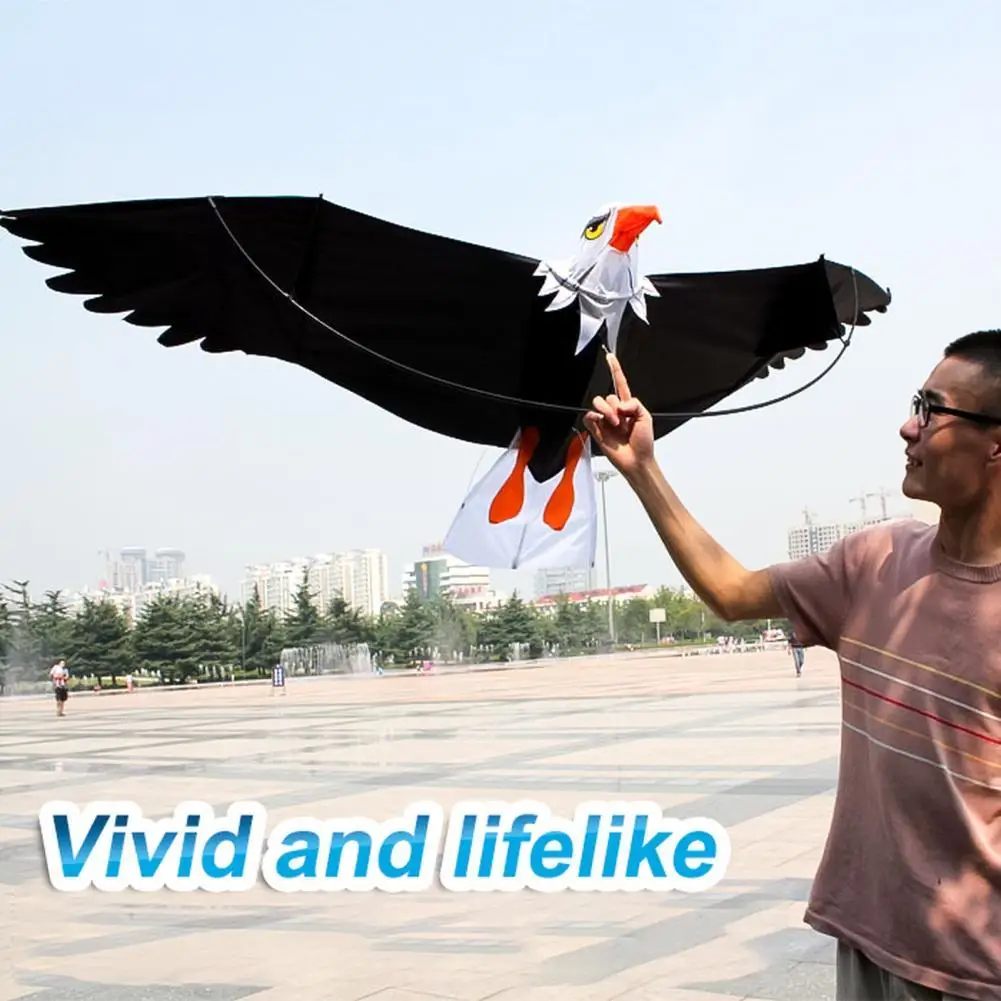 

2m Kite Huge Eagle Novelty Plaid Cloth with String Handle Toy Kites for Kid