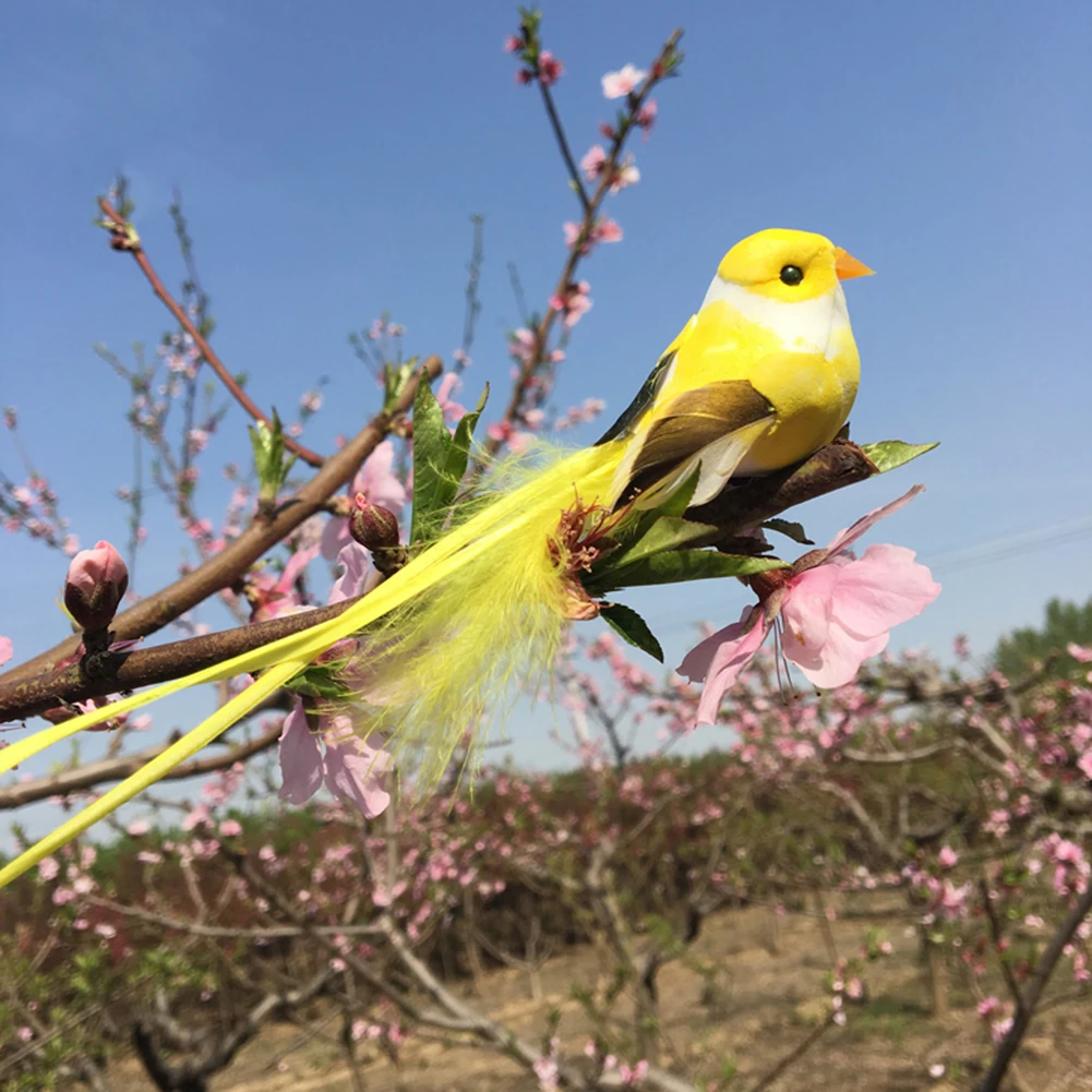 1 шт. искусственная пена перо птица статуэтка украшение для газона двора сада