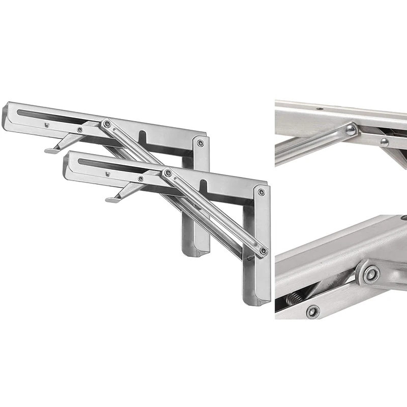 

NEW-Folding Shelf Brackets for Shelves, Folding Wall Bracket Hinges Heavy Duty for Workbench Made Pack of 2