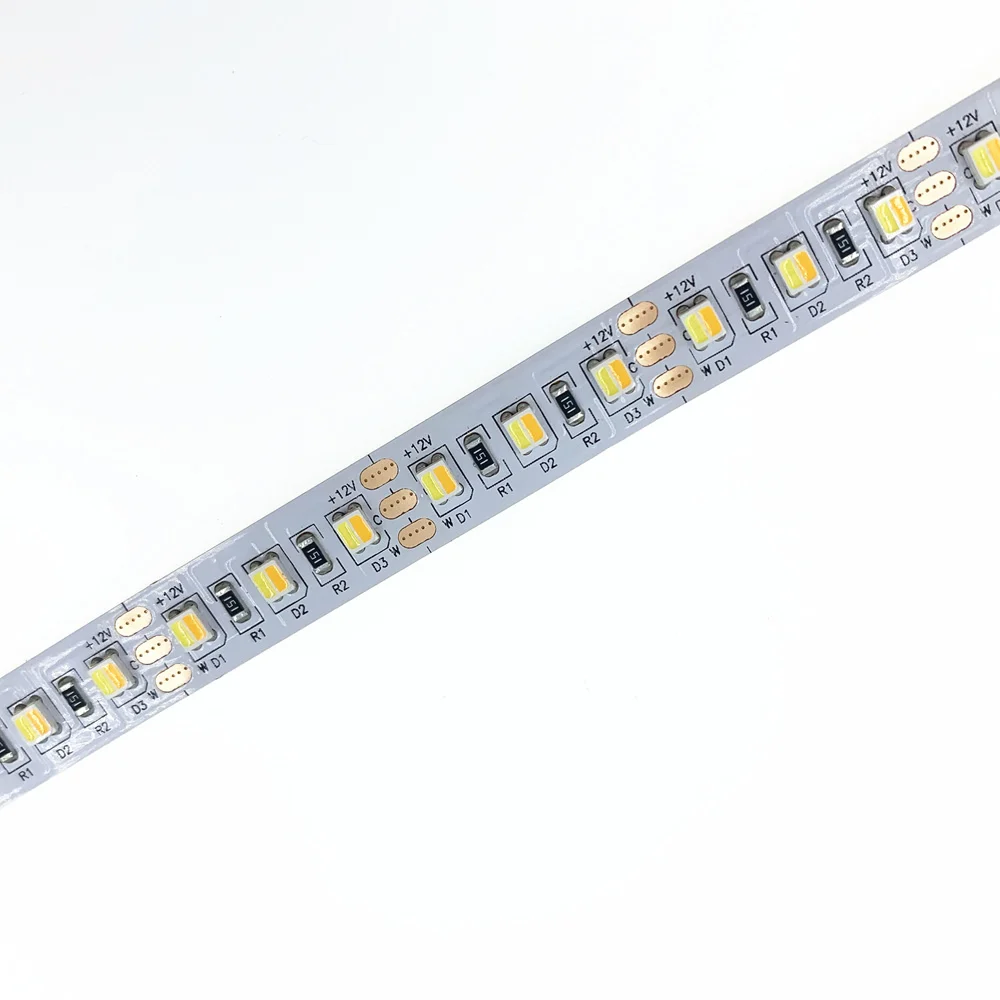 SMD3528 цвет температура регулируемые и светодиодные с регулируемой яркостью DC12V WW+ CW 2 цвета в 1 светодиод CCT светодиодные ленты 120 светодиодный s/m 19,2 Вт/м 5 м/катушка