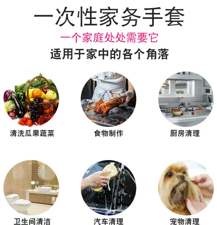 

100Pcs PVC Disposable Plastic Disposable Gloves Food Handling Transparent Glove