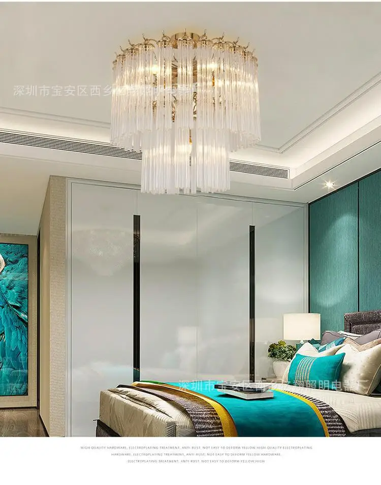 

Light luxury post-modern living room crystal glass chandelier simple and creative new glass model room dining room chandelier