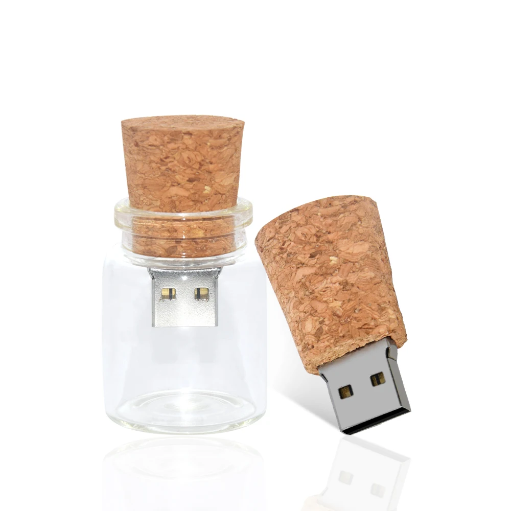 

USB 2.0 стеклянная бутылка для дрифта с пробкой, USB флеш-накопитель, стеклянная бутылка, флешка, 4 ГБ, 8 ГБ, 16 ГБ, 32 ГБ, 64 ГБ, 128 ГБ, свадебный подарок