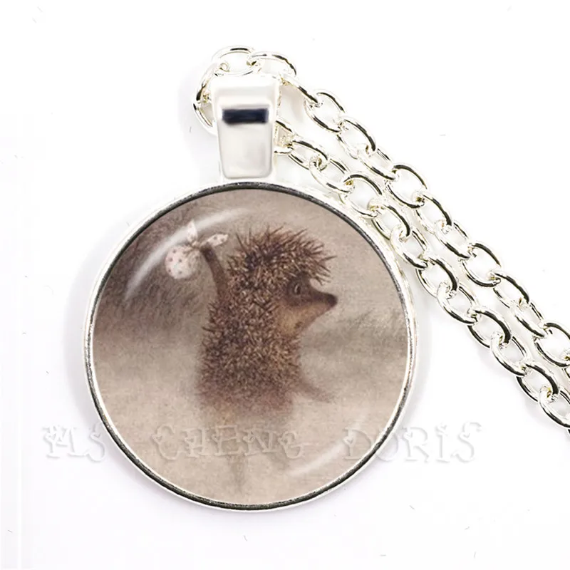 Модное ожерелье с ежиком в тумане 25 мм стеклянный кабошон купол Ежик Женские