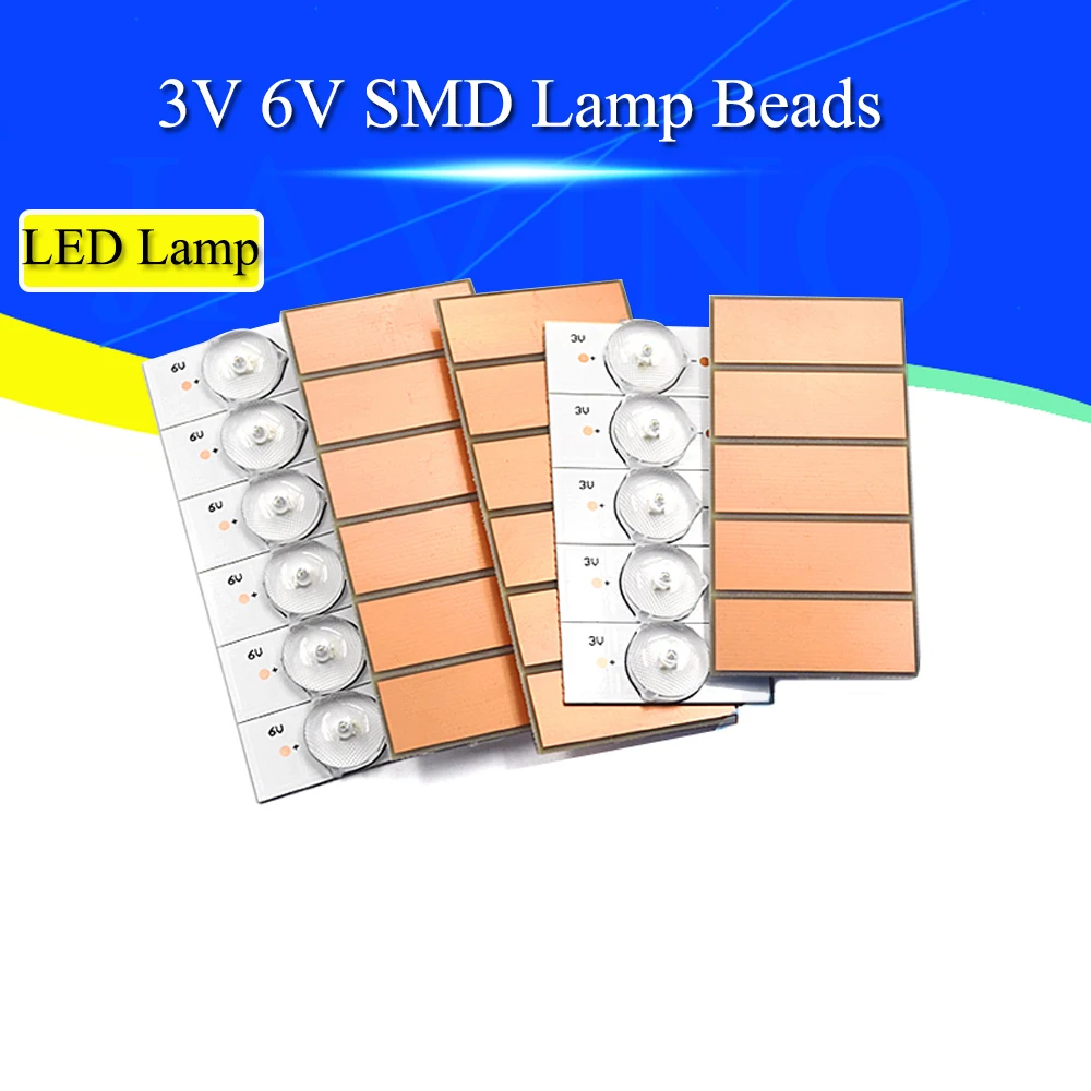 10 шт., светодиодные лампы 3 в SMD с оптической линзой для ремонта телевизоров 32-65 светодиодный
