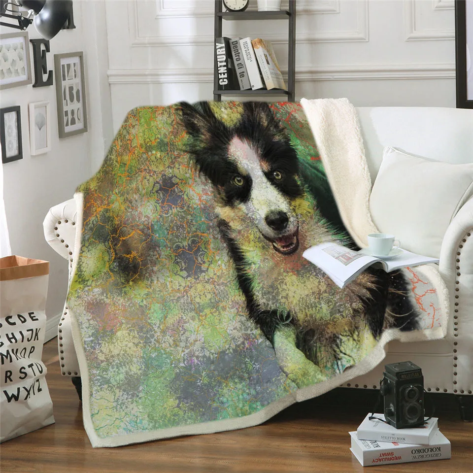 Одеяло шерпа для собак на кровать плед животных одеяло взрослых коричневое серое