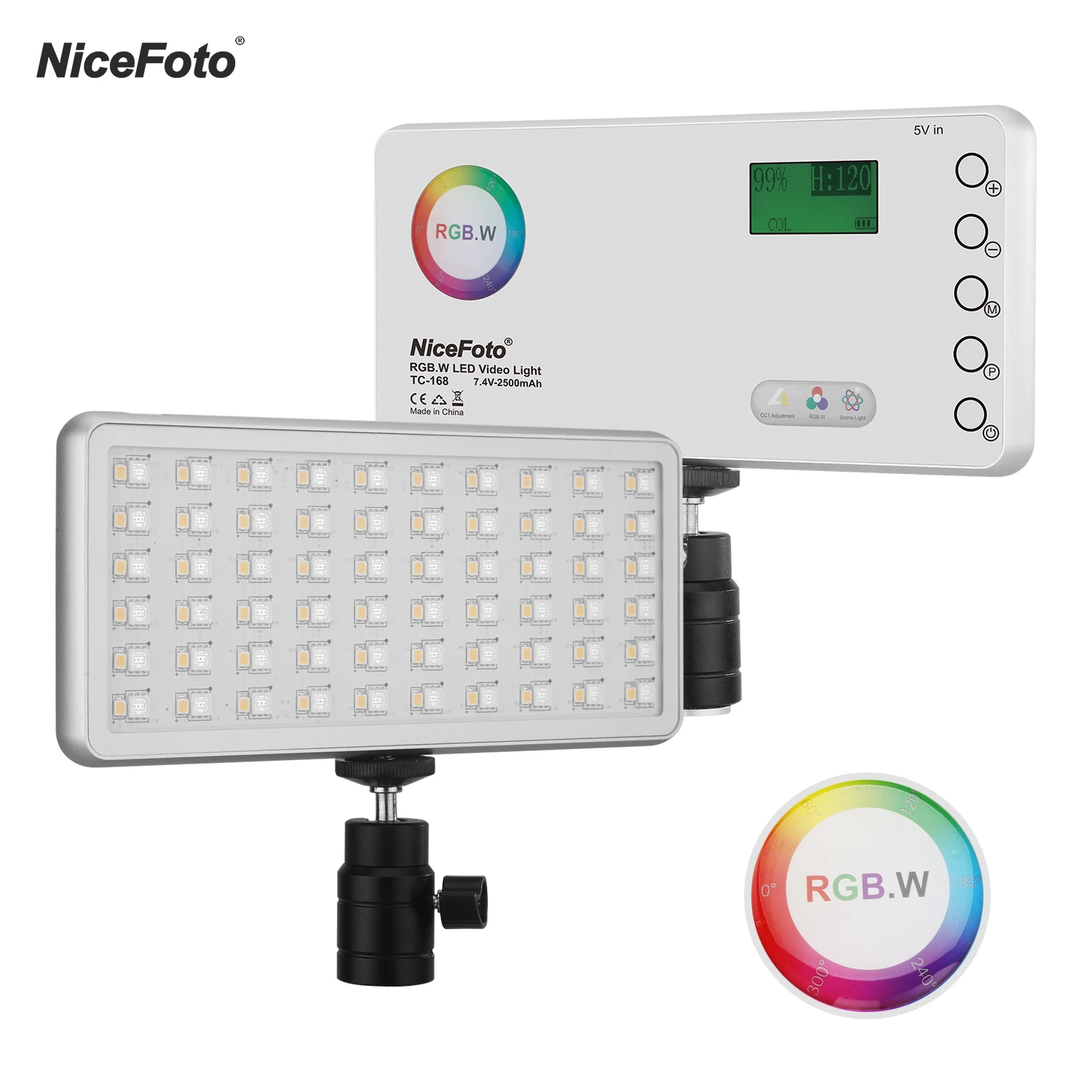 Карманный светодиодный светильник NiceFoto RGB для селфи лампа фотостудии