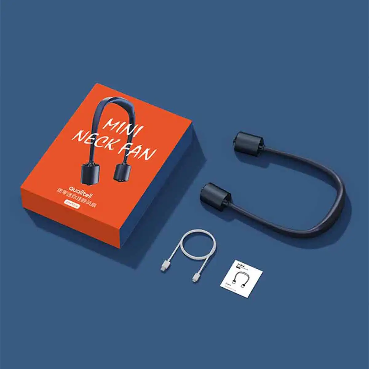 

XIAOMI Qualitell Mini Hanging Neck Fan 1800mAh Battery Sports Fan Built-in Type-C charging Fan USB Rechargeable Electric fan
