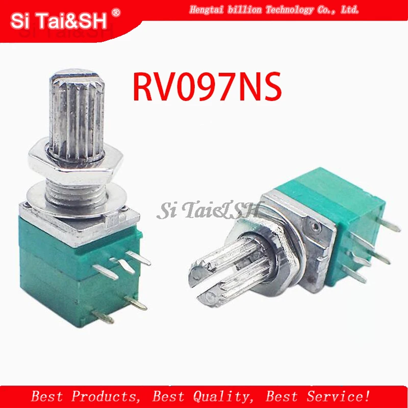 5 шт. RV097NS 5K 10K 20K 50K 100K 500K с переключателем аудио 5pin вал 15 мм усилитель