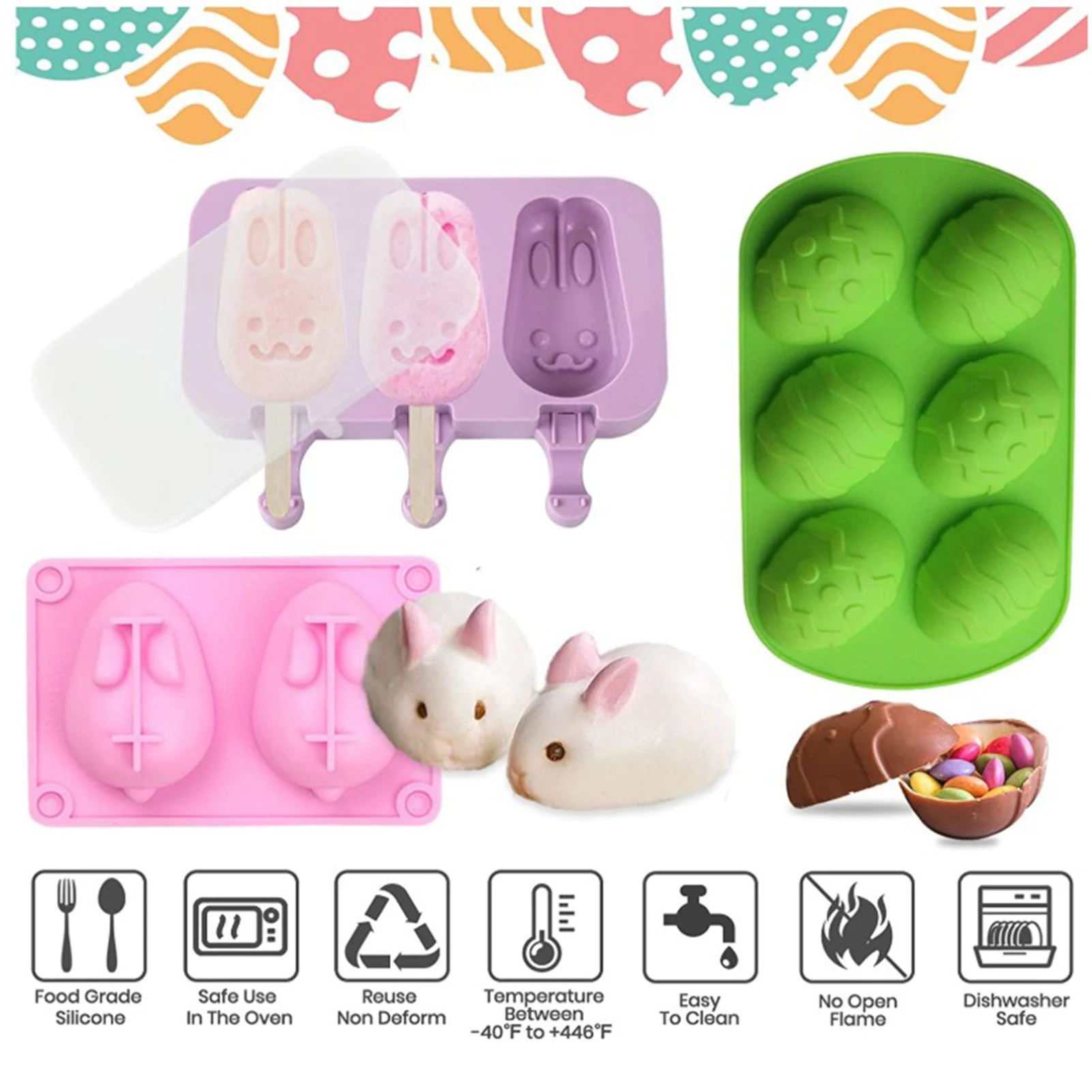 

Easter Eggs Chocolate Molds Silicone Form Cake Molds Bakeware Baking Dish High Temperature Kitchen Cake Baking Tool Set