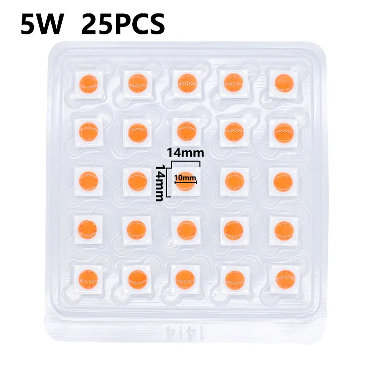5W 220V 25pcs 25 шт., 3 Вт, 5 Вт, 7 Вт, 9 Вт, подключение, AC220V, керамическая лампа для роста растений, диодный светильник, светильник для растений, растительный цветок, суккуленты - Испускаемый цвет: 5W 220V 25pcs
