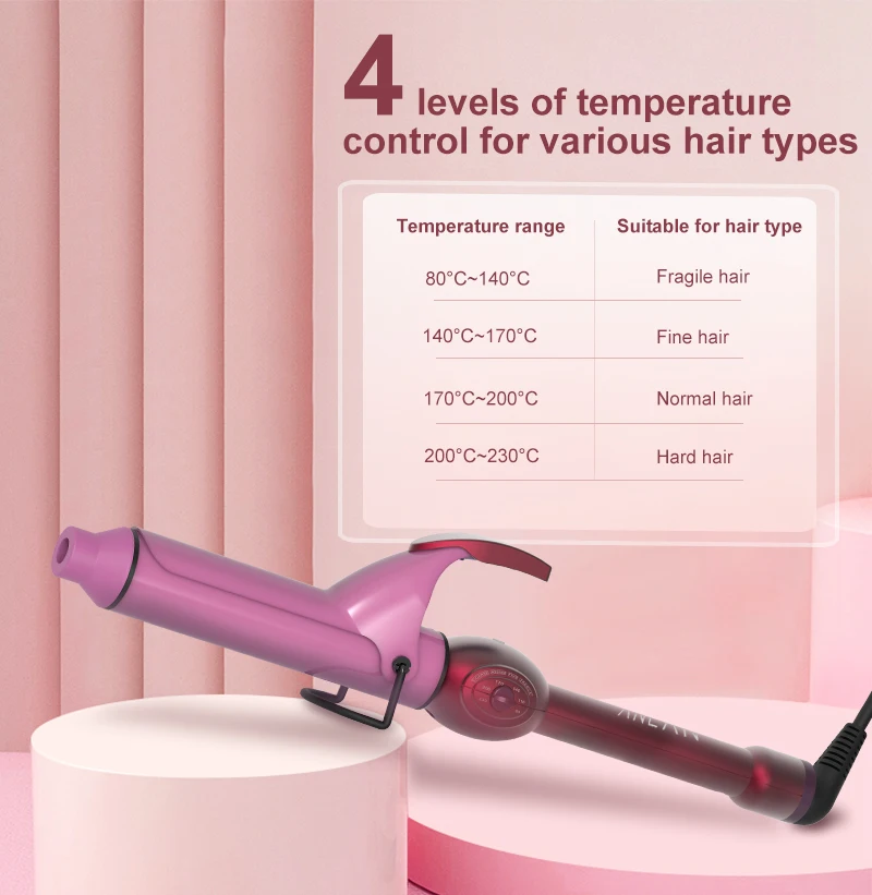 Modelador de Cabelo Temperatura do Cabelo Anlan Manual Aquecimento Rápido Nível 6 Vacilar Curling Ferro Moda Ferramentas Estilo Ptc 60s 7 Beleza e saúde