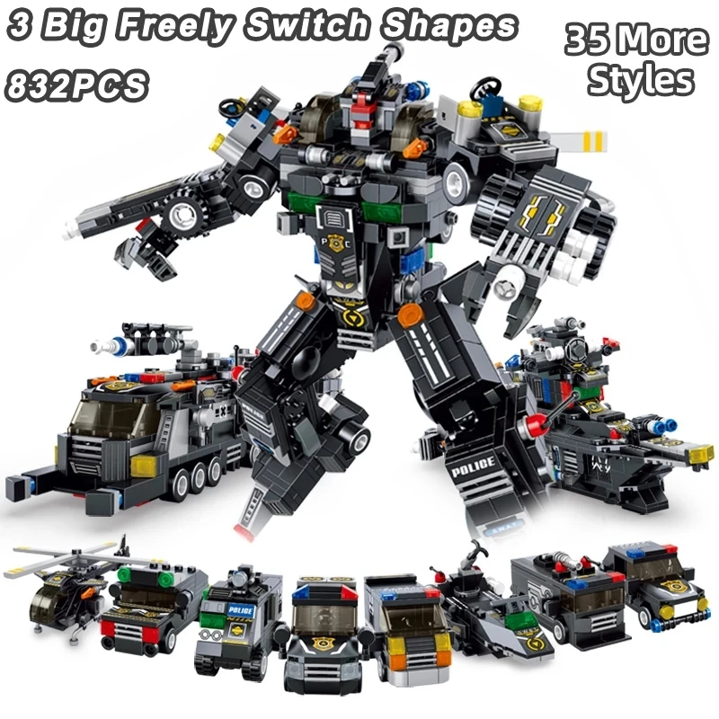 

Конструктор «городской полицейский участок», Черная машина, игрушки, грузовик, спецназ, Детские кубики, развивающие игрушки для мальчиков, ...