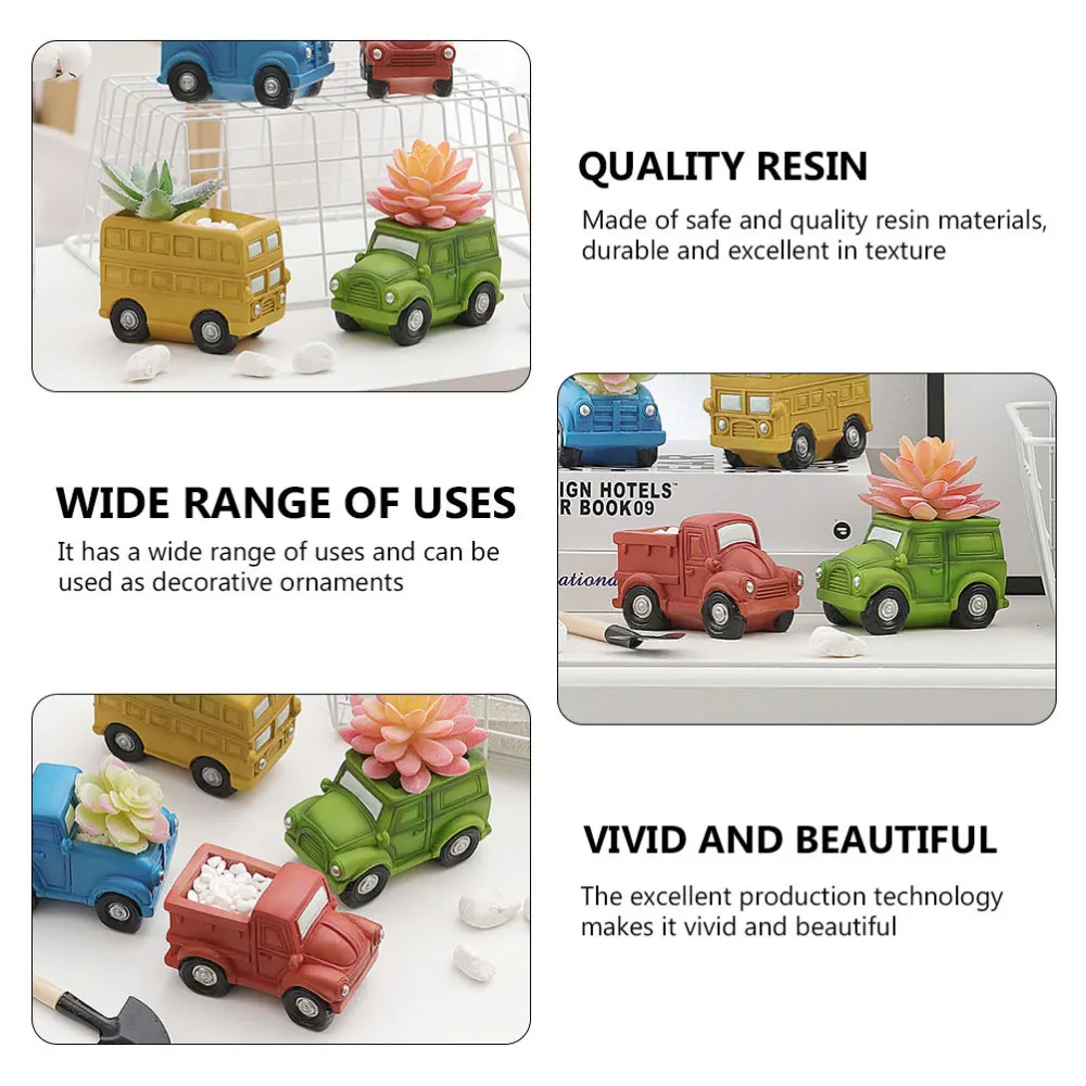 

2Pcs Household Lovely Flowerpots Decorative Succulent Pots Cartoon Flowerpots