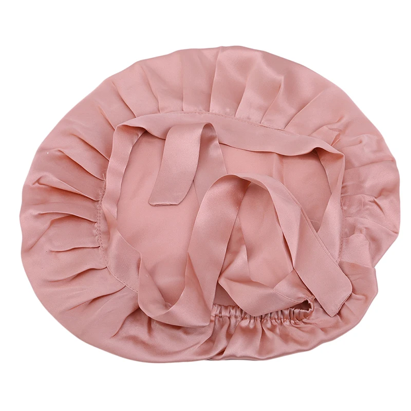 

Long Hair Care Women Fashion Mulberry Silk Satin Bonnet Cap Night Sleeping Hat Silk Cap For Women Girls Family Bathroom Supplies