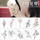 Сексуальные Временные татуировки для женщин, водостойкие наклейки с цветком розы, большие искусственные татуировки, женские татуировки на руку, временные наклейки, тело для женщин