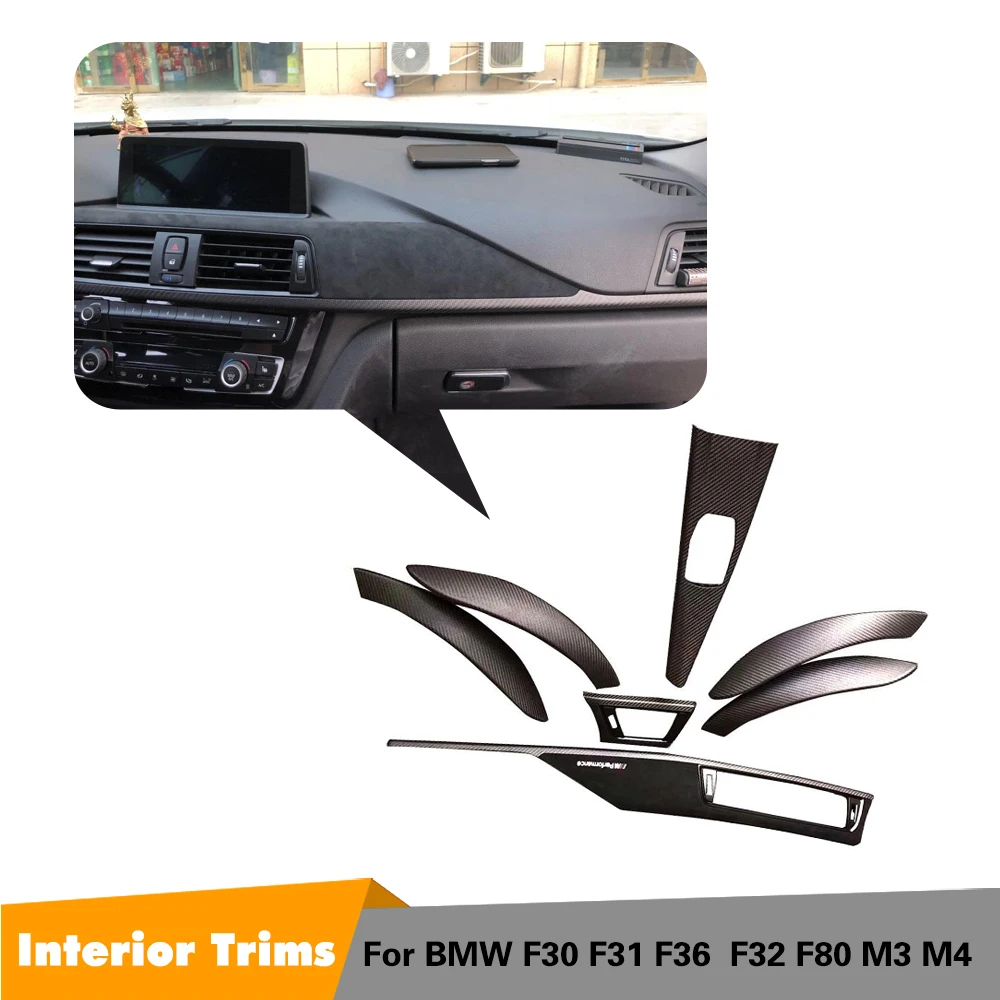 

Dashaboard Trim Cover For BMW F30 F32 F36 320i 328d 328i 420i 428i 435i 440i 3 4 Series Dry Carbon Fiber Interior Dashboard 7pcs