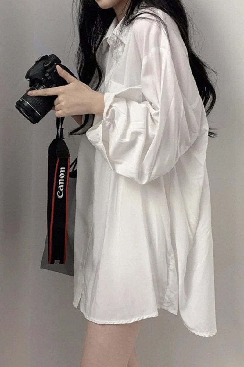 

Big size fat mm shirt women's sense of design niche 2021 spring and summer Hong Kong Style loose sunscreen coat shirt thin top