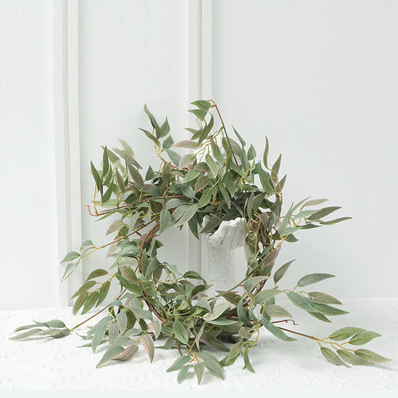 Живой искусственный лоза Цветочная Гирлянда 1 7 м листья ивы поддельные плетеные