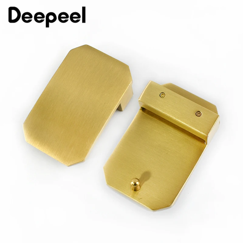 Deepeel 40 мм Чистый твердая латунная пряжка для ремня металлическая скоба крепления