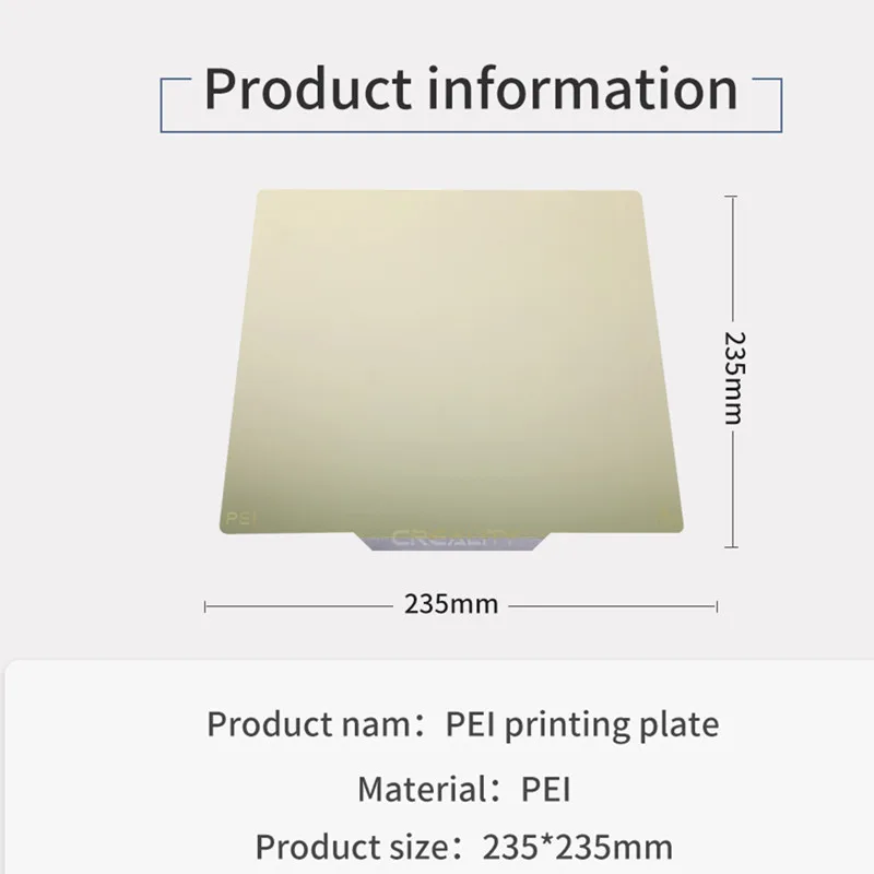 3d printer parts removal spring steel sheet pei magnetic base hotbed sticker build plate 235235mm pei sheet ender 35 cr 10 free global shipping