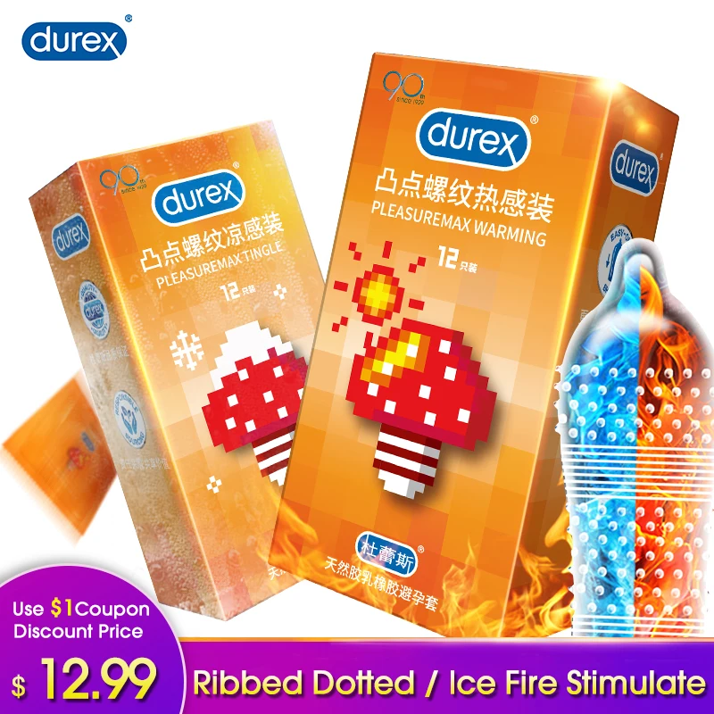 Презервативы Durex для мужчин имитация зерен со льдом натуральный латекс смазочный