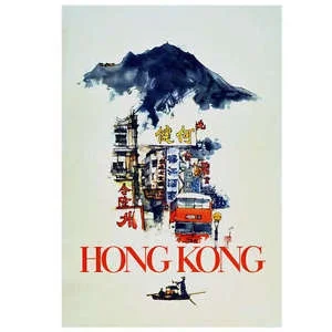 

Hong Kong Travel Large Metal Tin Sign Poster Plaque Vintage Retro Wall Plaque
