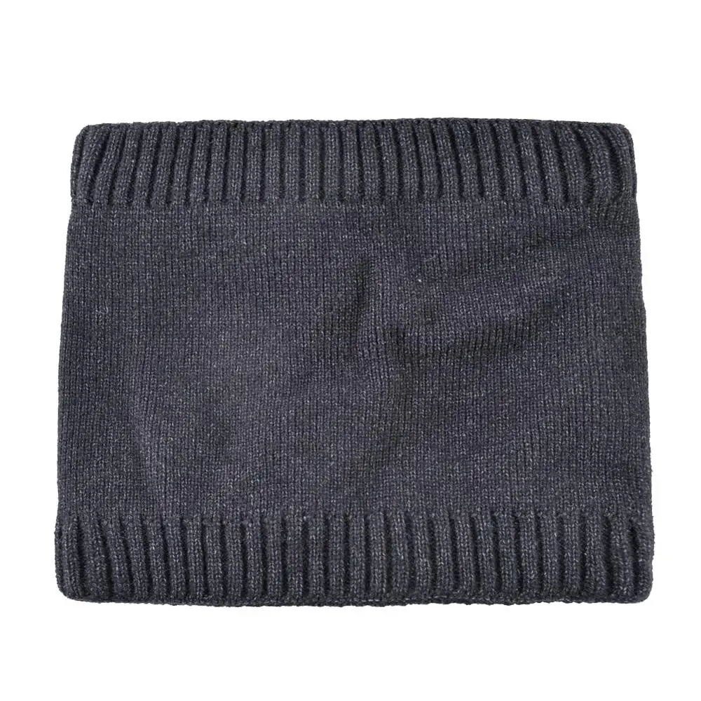 Теплая шапка для мужчин Зимняя вязаная и шарф Толстая монохромный шапки Двойной