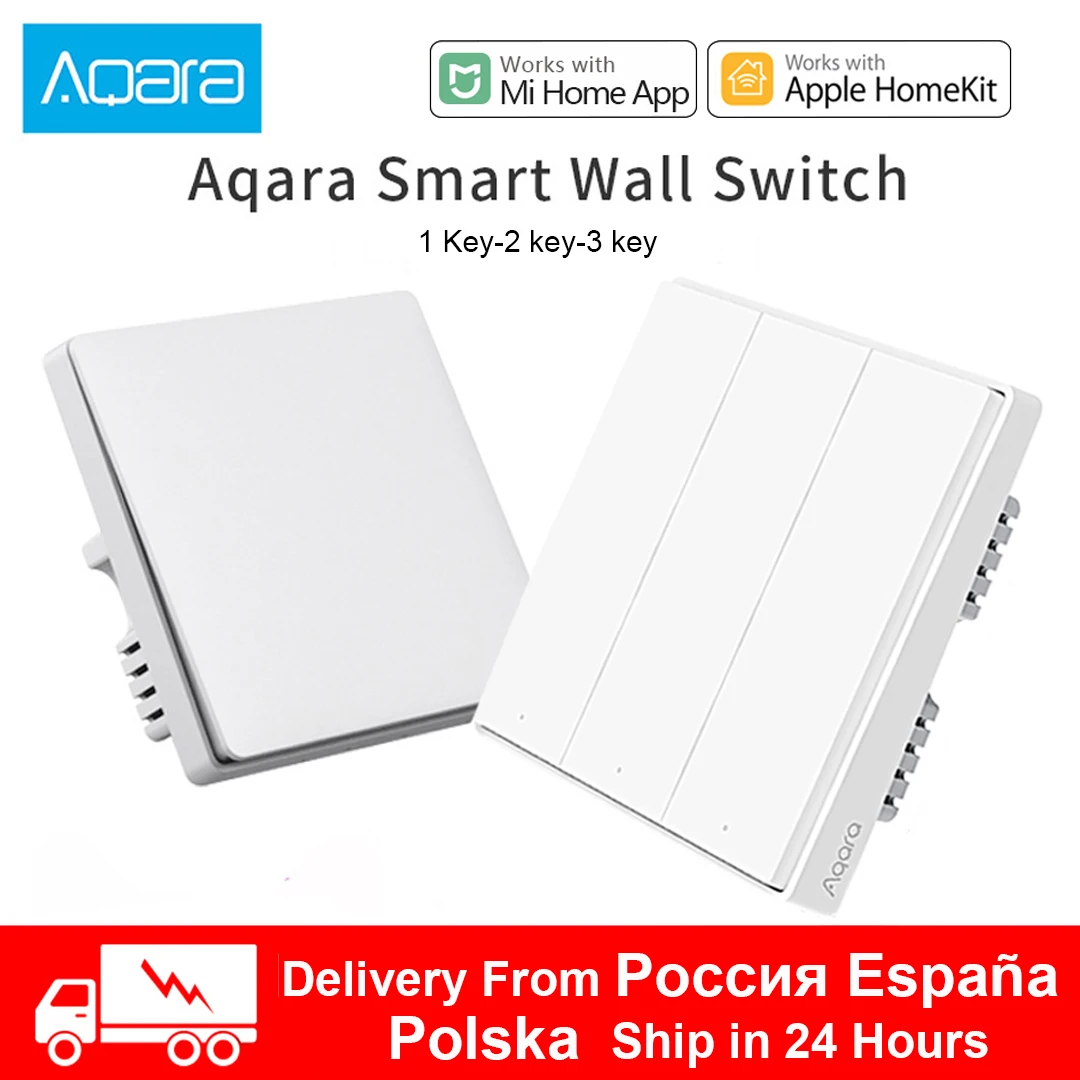 Настенный выключатель Xiaomi Aqara умный настенный ZigBee без нейтрального огненного