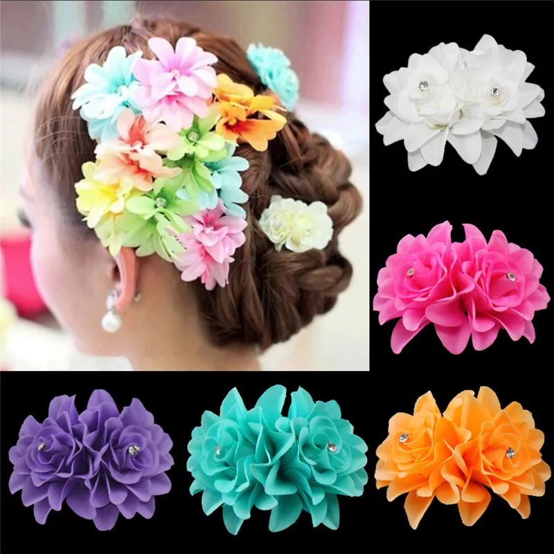 

Women's Bridal Wedding Hairpins Orchid Flower Hair ClipBarrette Bridal Wedding Party Women Accessories