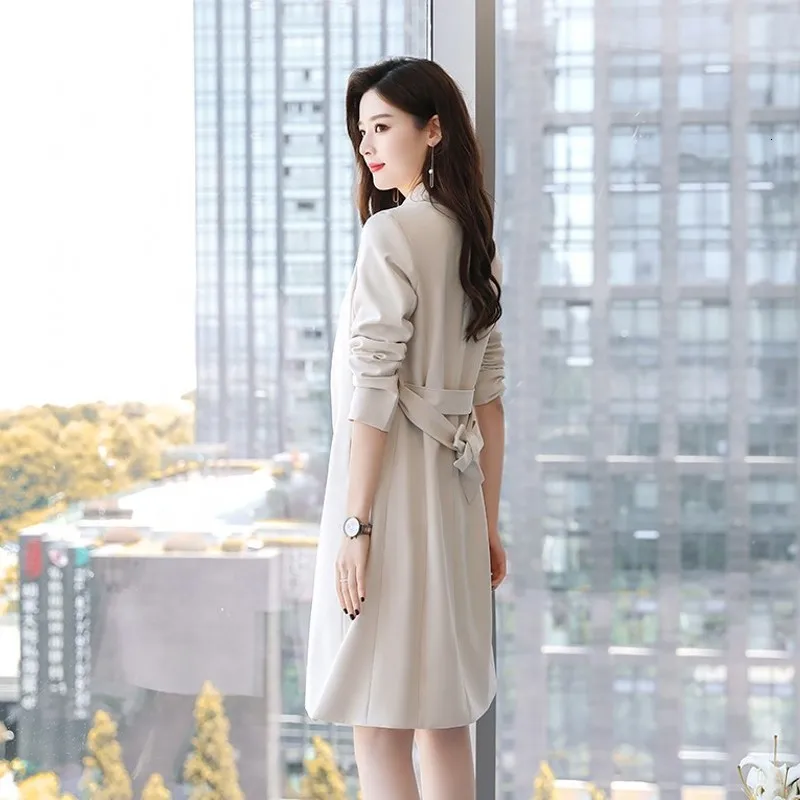 Модный элегантный офисный Женский блейзер с длинным рукавом и поясом пиджак