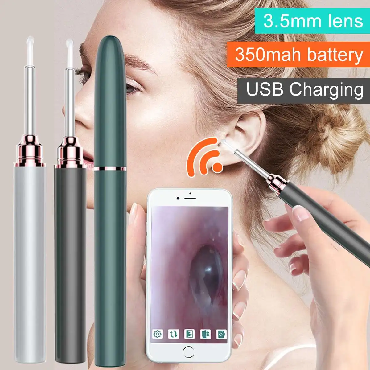 Дешевые 3 5 мм WI FI Визуальный Цифровой отоскоп ушной эндоскопа Камера медицинский
