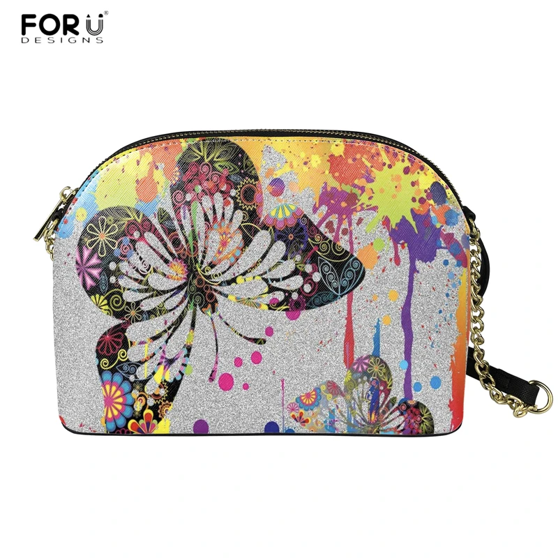 FORUDESIGNS масляная живопись Бабочка 3D принт ракушки сумки модная женская
