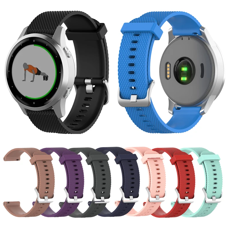 Мягкий силиконовый ремешок для умных часов Garmin Vivoactive4S 18 мм спортивный браслет