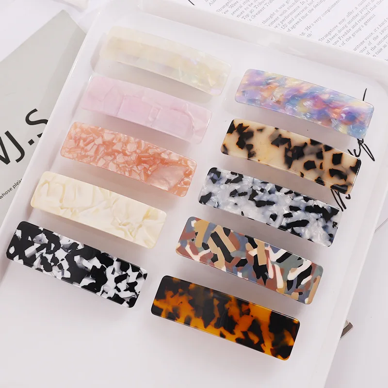 

Korean Hair Clips Square Elegant Hair Clips for Women Colorful Leopard Print BB Hairpin Girls Barrette Hairclip Hair Accessories