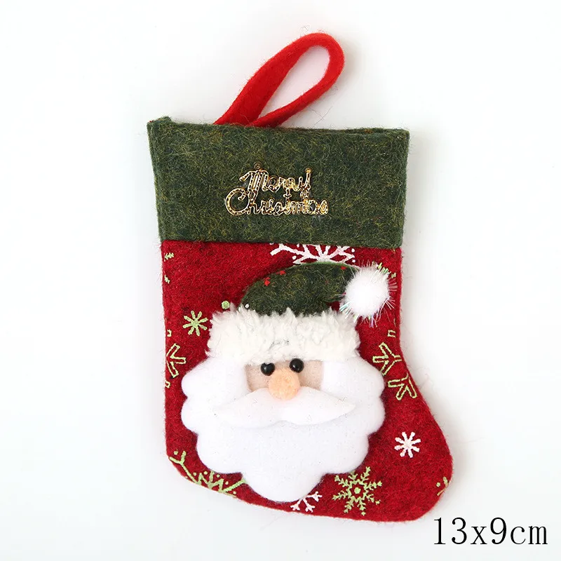 style 6-19-santa Подарки на год, сумка, Рождественский чулок, рождественские украшения для дома, Navidad, носки, Natal Tree Decoration Noel, сделай сам, поставки - Цвет: style 6-19-santa