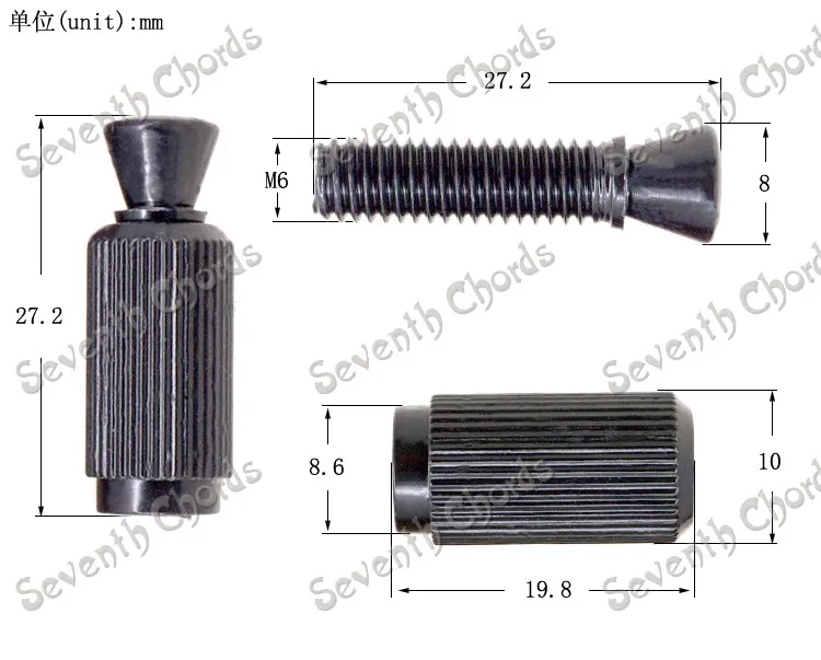 

2 Pcs Tremolo Bridge Studs & Anchors for Electric Guitar (SYPJ-SJLS-DK-3S) Chrome Black Gold for Choose