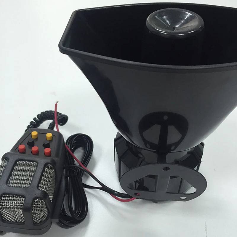

7-Sound Loud Car Warning AlarmPolice Fire Siren Air Bugle PA Speaker 12V 60W Siren Air Horn Megaphone Car Horn Sound Amplifier