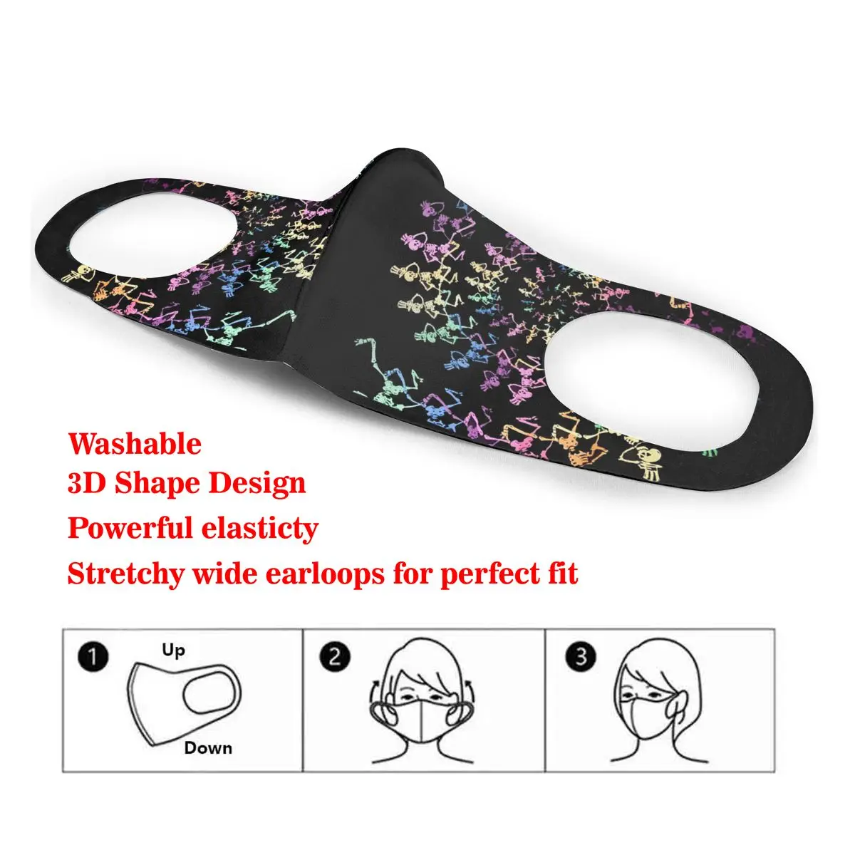 

Dabbing Spiral Dancing Skeleton Cotton Masks Festive Party Respirator Keep Warm Camouflage Anti Dust Mouth Muffle