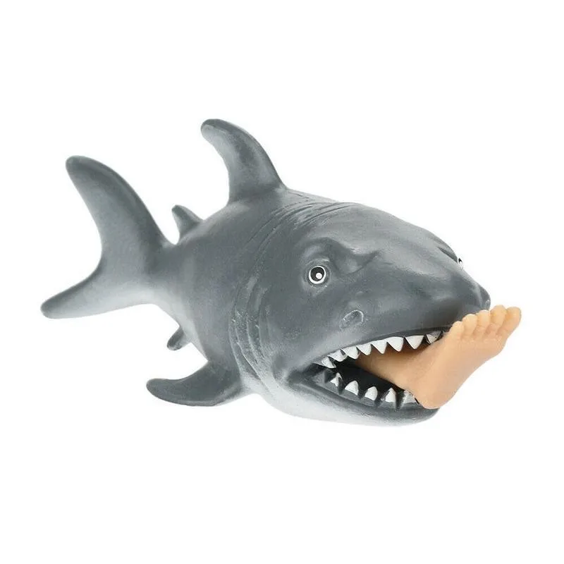 

1pc Creative Biting Leg Shark Toy Anti Stress Squeeze Toy Plastic Funny Spoof Trick Kids Stress Relief Squeeze Toy