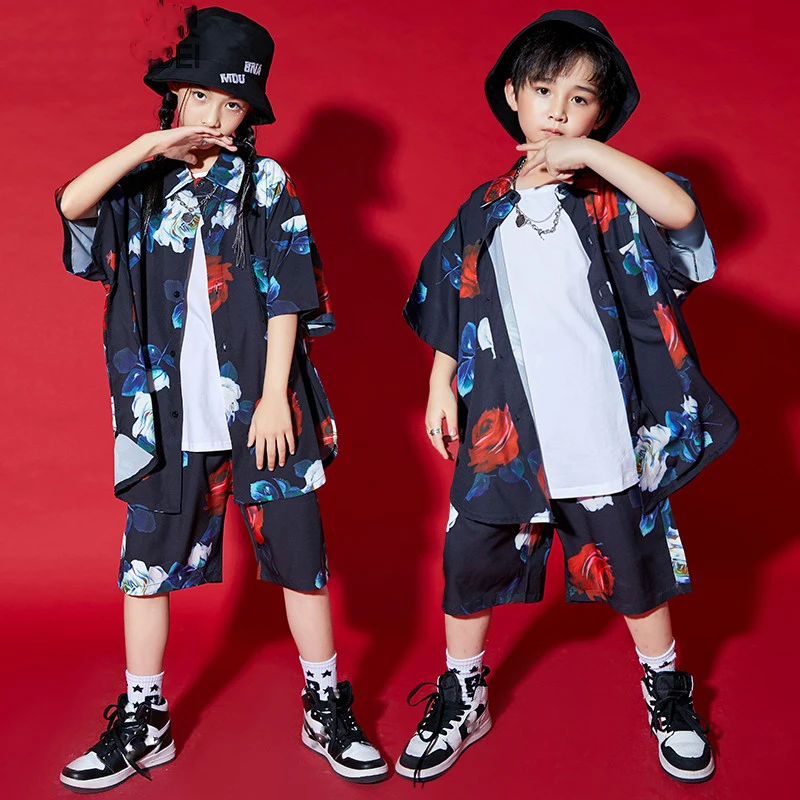 

New Jazz Dance Costumes Fashion Cardigan Shirts Shorts Hiphop Suit Dancers Outfits Ballroom Hip Hop Dance Practice Wear DQS7698
