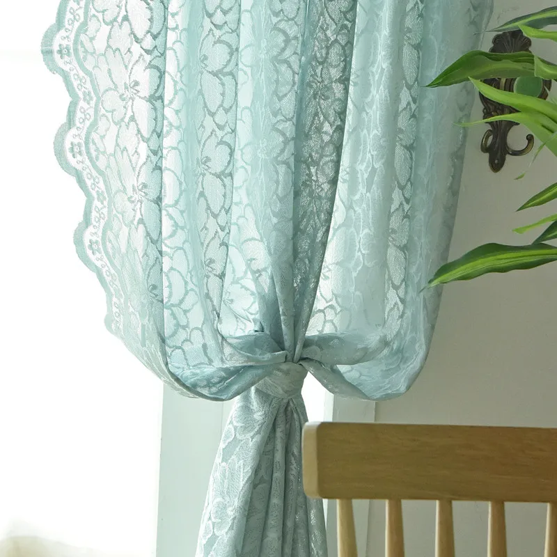 Color 2 ICECUR пасторальные современные тюлевые шторы для спальни гостиной кружевные жаккардовые белые прозрачные Шторы для кухни окна тюлевые двери - Цвет: Color 2
